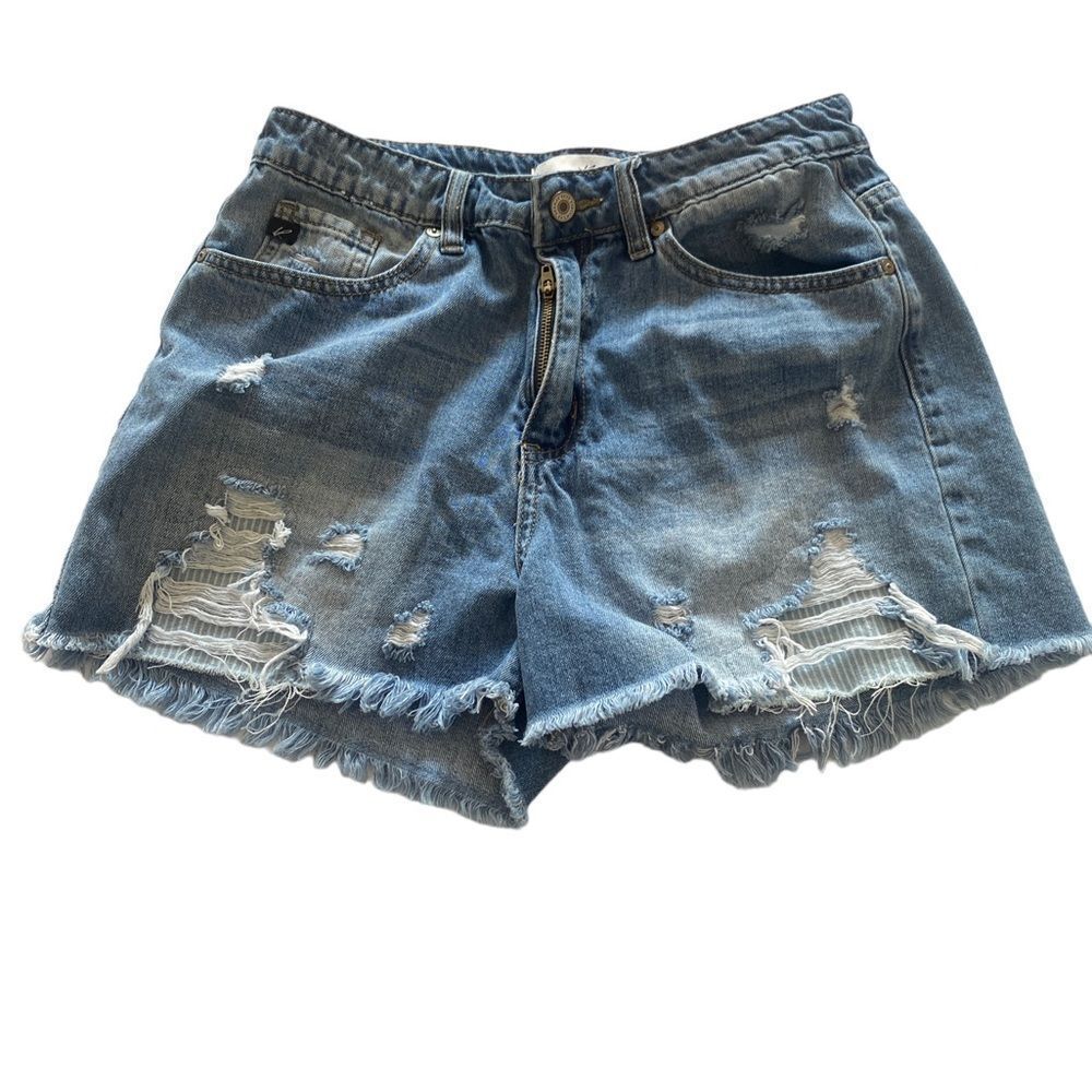 KanCan Distressed Frayed Jean Shorts Sz M